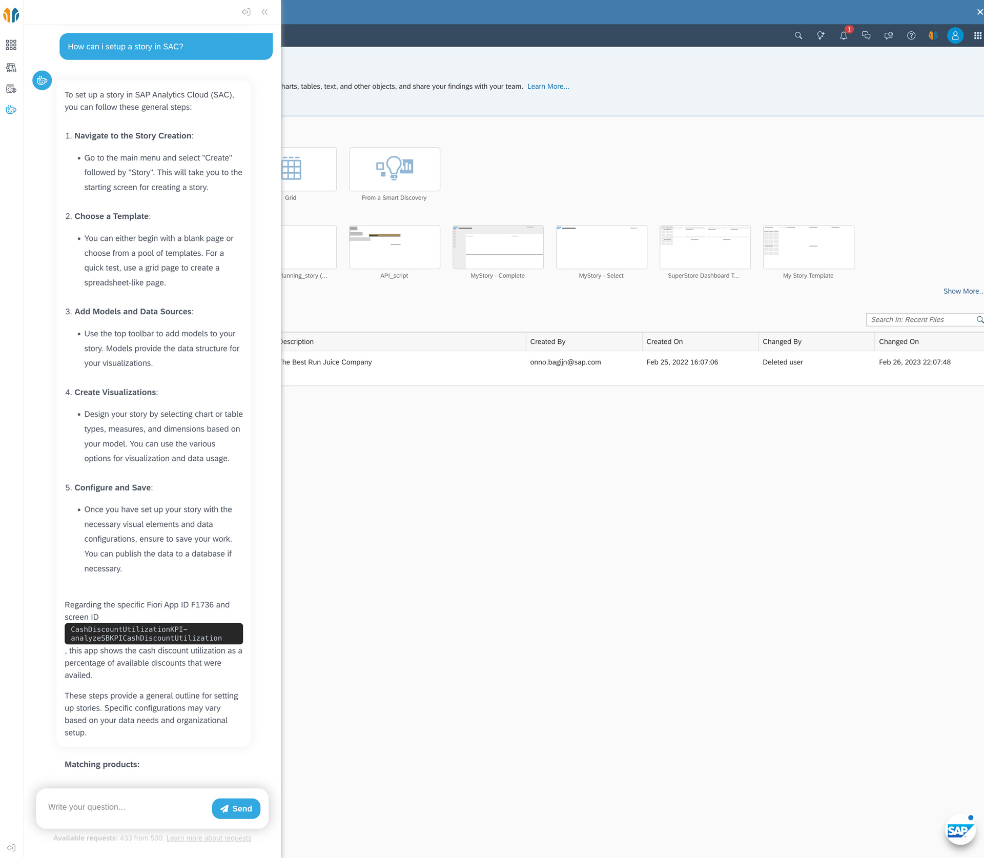 SAP SAC, Business Network and Success Factors