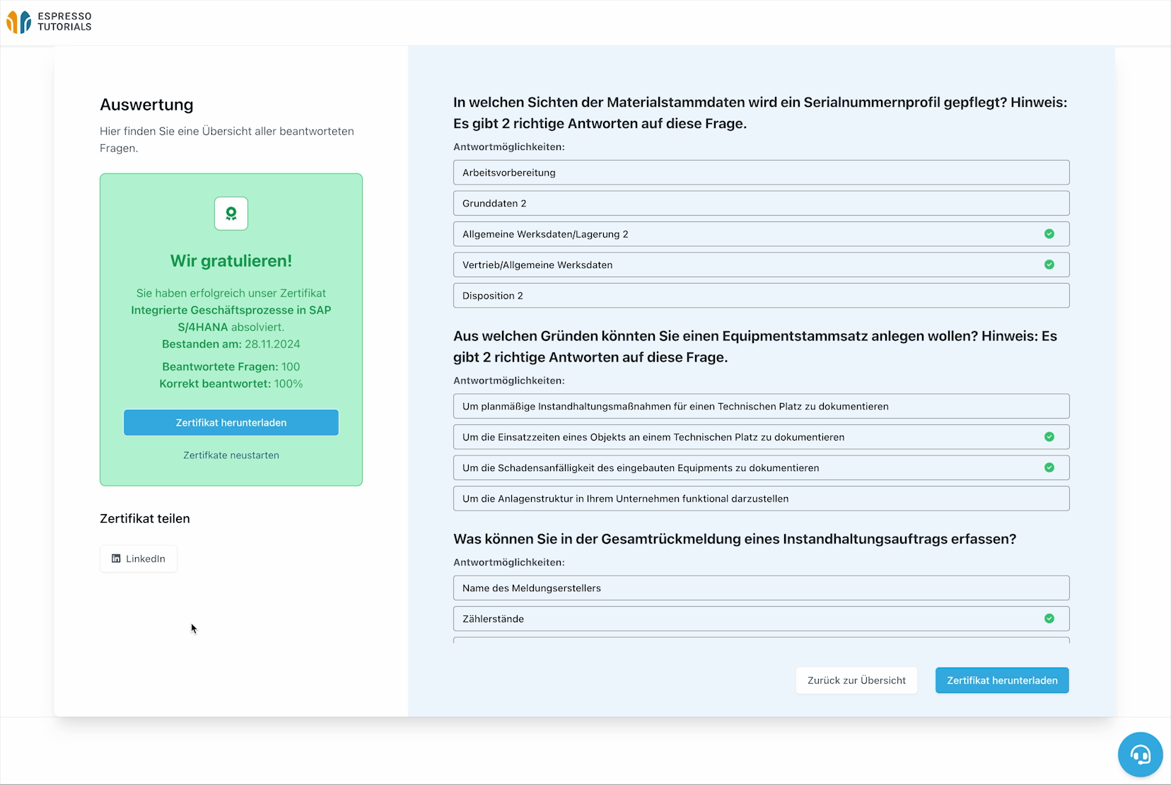 Partagez votre certificat en ligne via LinkedIn.